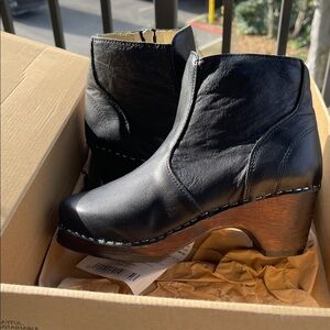 Black Leather Ankle Boots